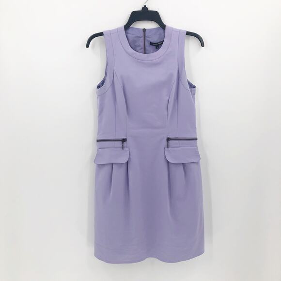 Nanette Lepore Womens Revolution Dress 6 Purple Stretch Crew Neck Sleeveless - Picture 2 of 12